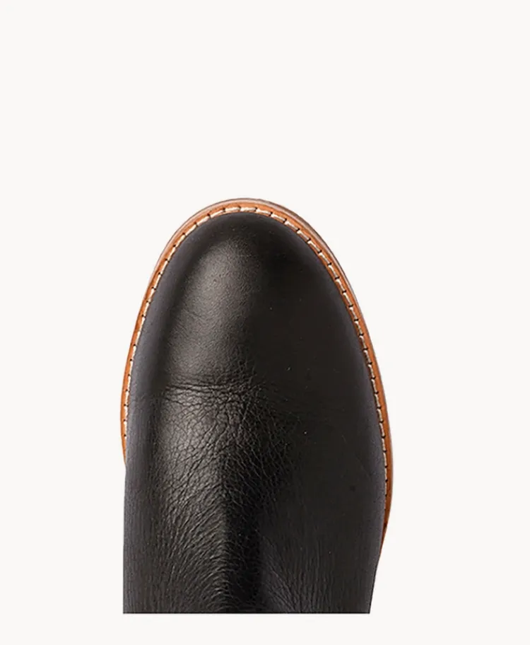 Ebony Leather Ankle Boot|Isabella Anselmi New